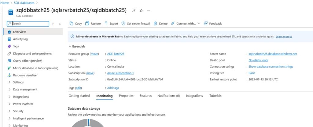 Connect Azure SQL Database - Search Server Name