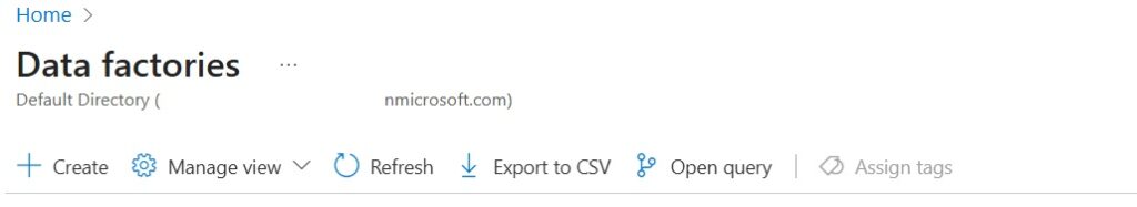 Create Azure Data Factory - Configure Data Factory