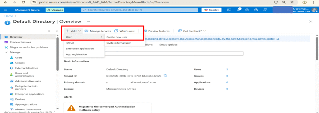 Unity Catalog Account Creation Process Create User